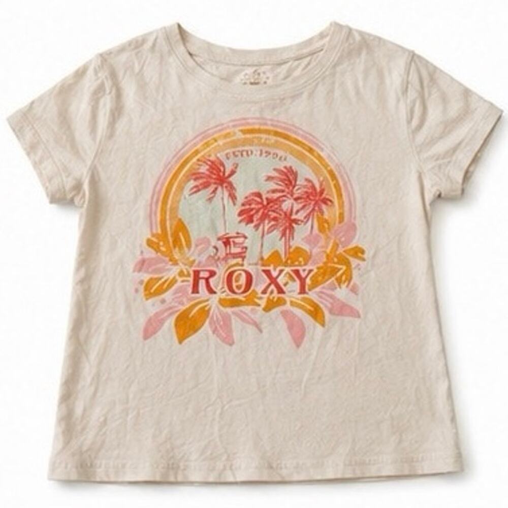 Roxy Girls Graphic T-Shirt - Medium Size - Preloved Style